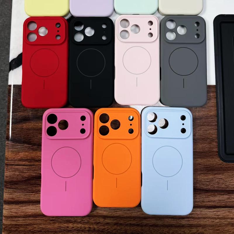 

Magnetic Liquid Silicone Case with Button for iPhone 17 Pro Max - Women s Edition iPhone Air
