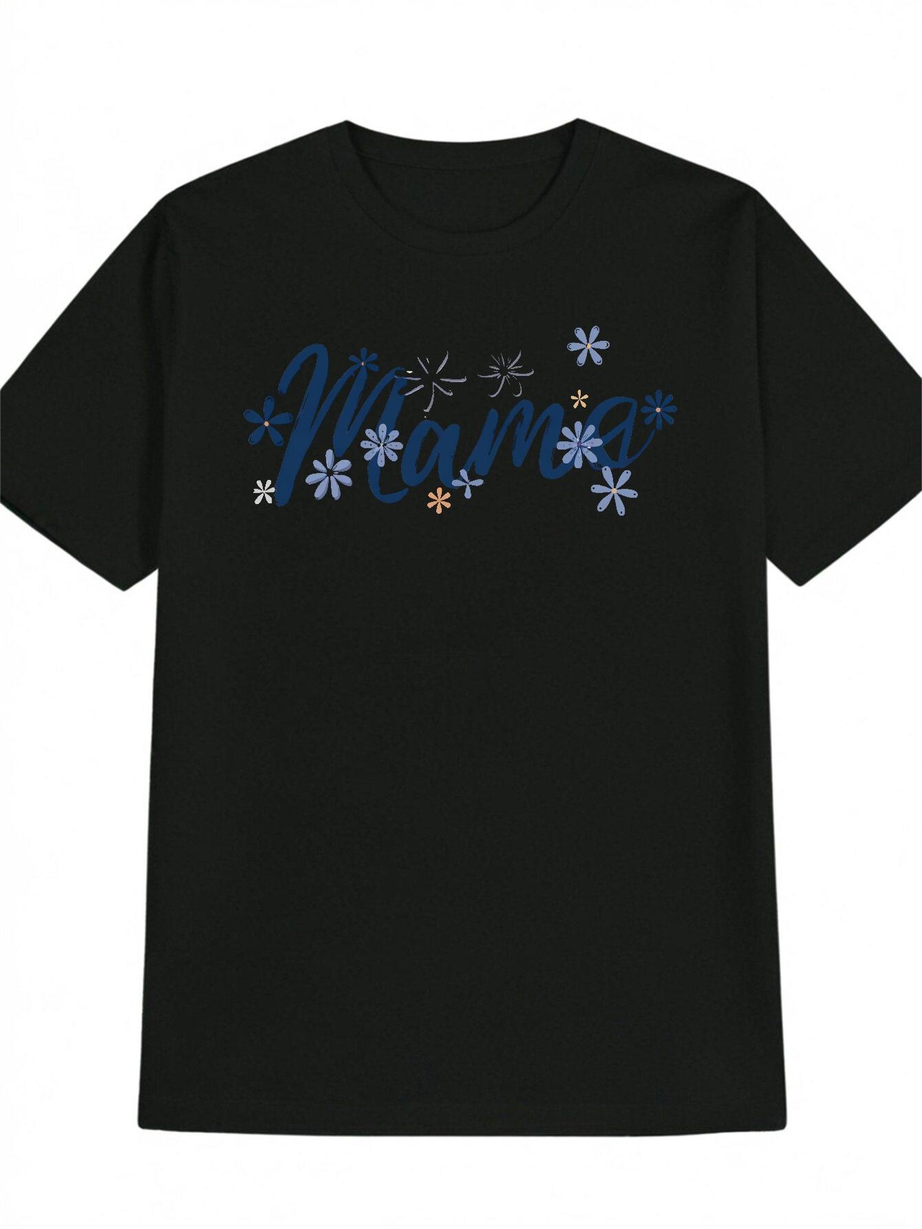 Casual Crew Neck T-shirt with Fun 3D Floral Print - Vivama Design XXXXL