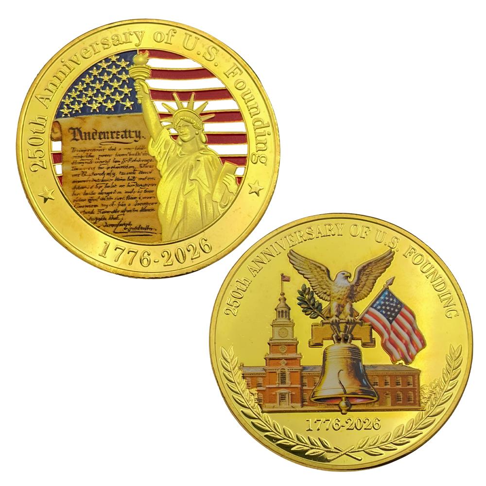 Statue of Liberty 250th Anniversary Coin Collection USA 250 Years Commemorative Coin in Capsule 1776-2026 Festival Souvenirs