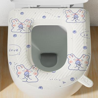 WC prkénko Kreslený vzor Odtrhávací Snadno čistitelné Protiskluzová polstrovaná podložka Samolepicí WC prkénko Kryt na WC prkénko do koupelny