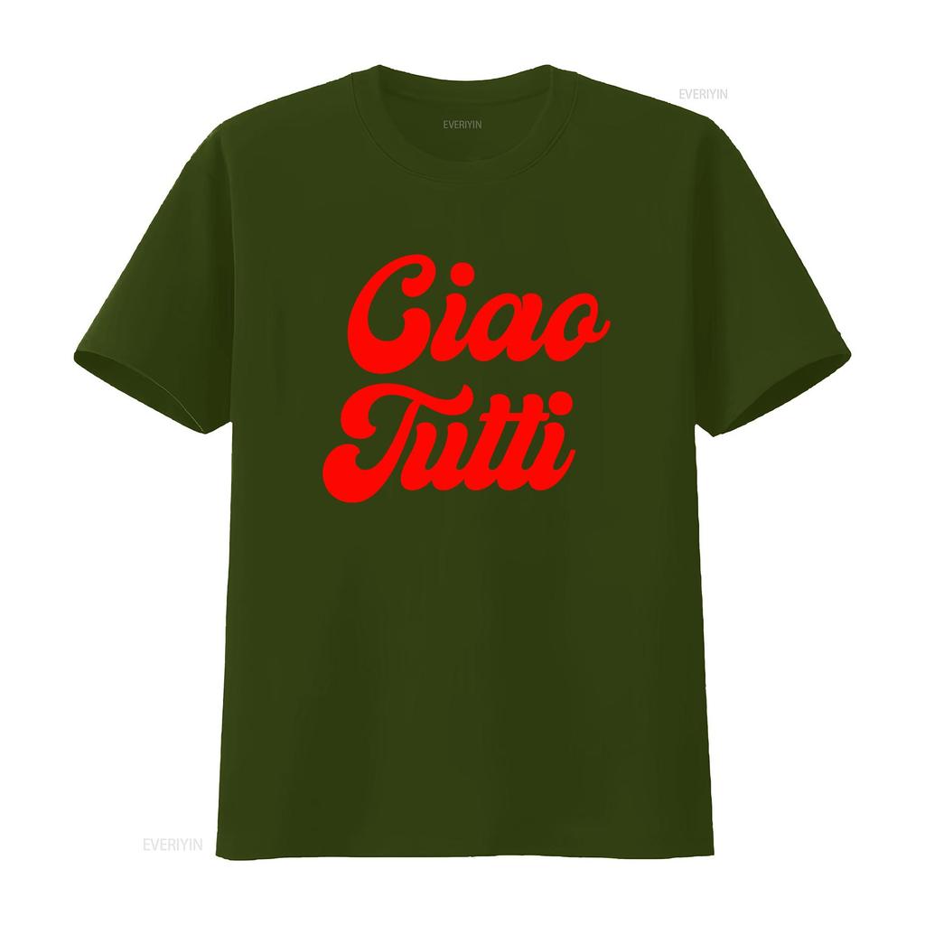 Vintage Retro Ciao Tutti Slogan Print Casual Streetwear T Shirt Vintage Washed Versatile Soft Stylish Stretched Streetwear