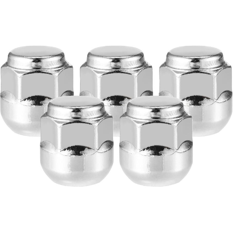 

5 Pcs Wheel Lug Nuts Compatible for Honda Odyssey for Honda Pilot, Durable Chorme Plated M14x1.5 Carbon Steel Silver Tone Tire Lugnuts 5
