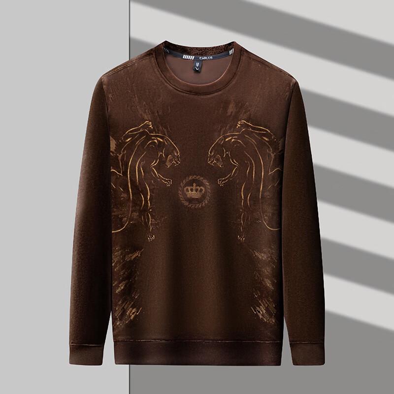 Firstview Men's Digital Print Velvet Long Sleeve Sweatshirt