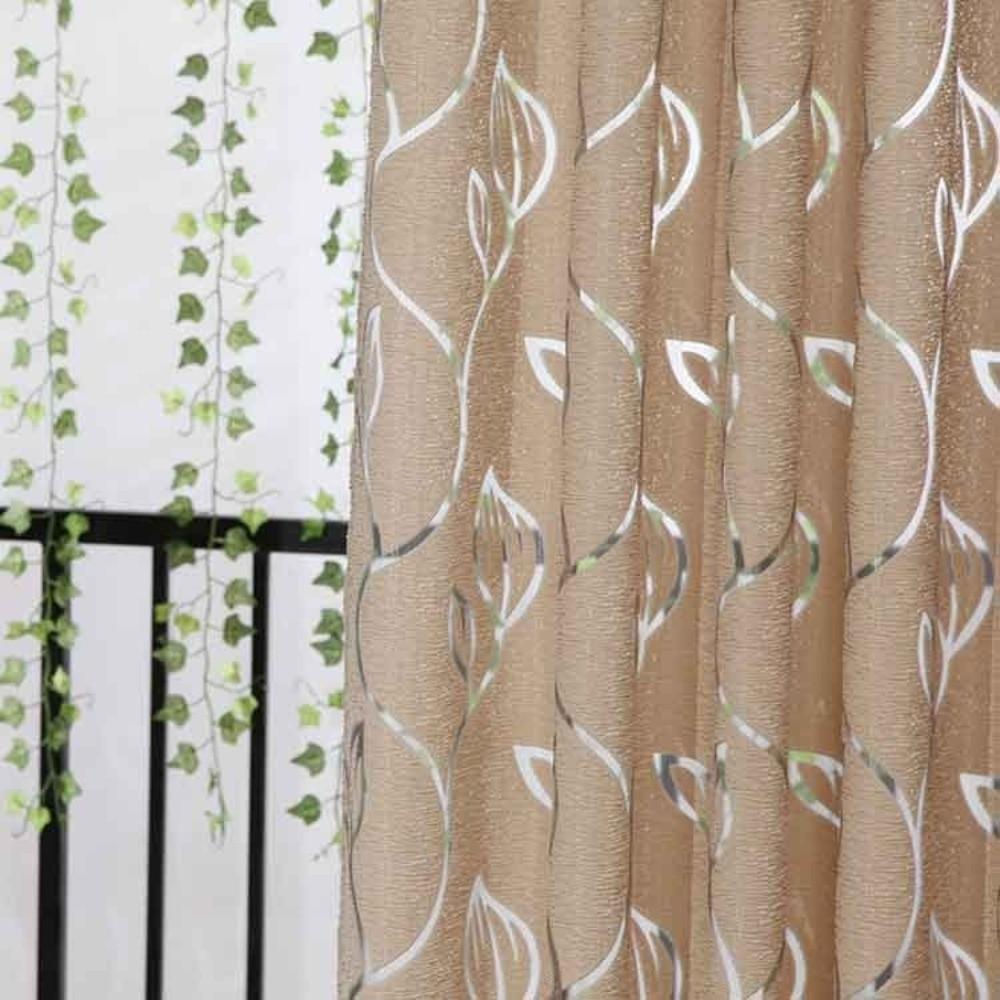 200*100cm Hollowed-out Leaf Curtains Semi Blackout Window Screen Door Window Curtain Leaf Pattern Tulle Sheer Curtains