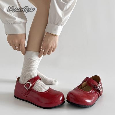 Dames dikke zool schattige casual schoenen Mary Jane enkele schoenen herfst dames schoeisel trendy design kruisgesp schoenen