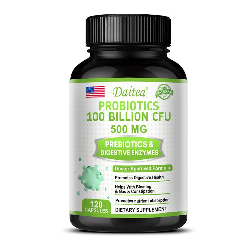 100 Billion Cfu Probiotic Complex Supplement, With Organic Prebiotic Blend, 120 Capsules 120 Capsules