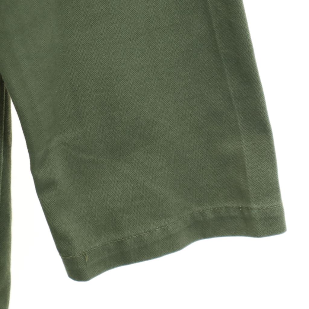 Vintage Herringbone Pattern Military Jacket Khaki Men's Used