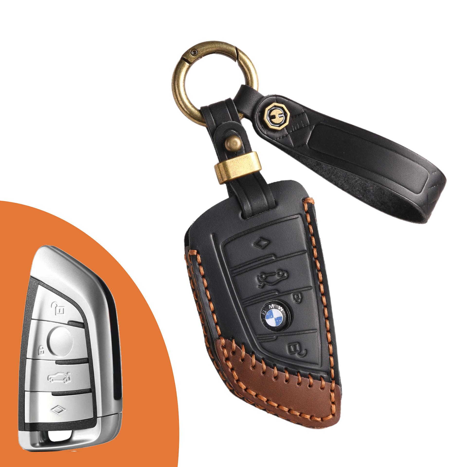 

Новая модель подходит для сумки для ключа BMW x1 ручной работы 525li с лезвием 5 серии 7 серии X3 сумка для ключа от машины. чёрный