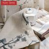 1PC Nuan Series Linen Texture Printed Sheer Curtain New Chinese Ink Bamboo Pattern Tulle for Living Room Bedroom Balcony Window Home Decor