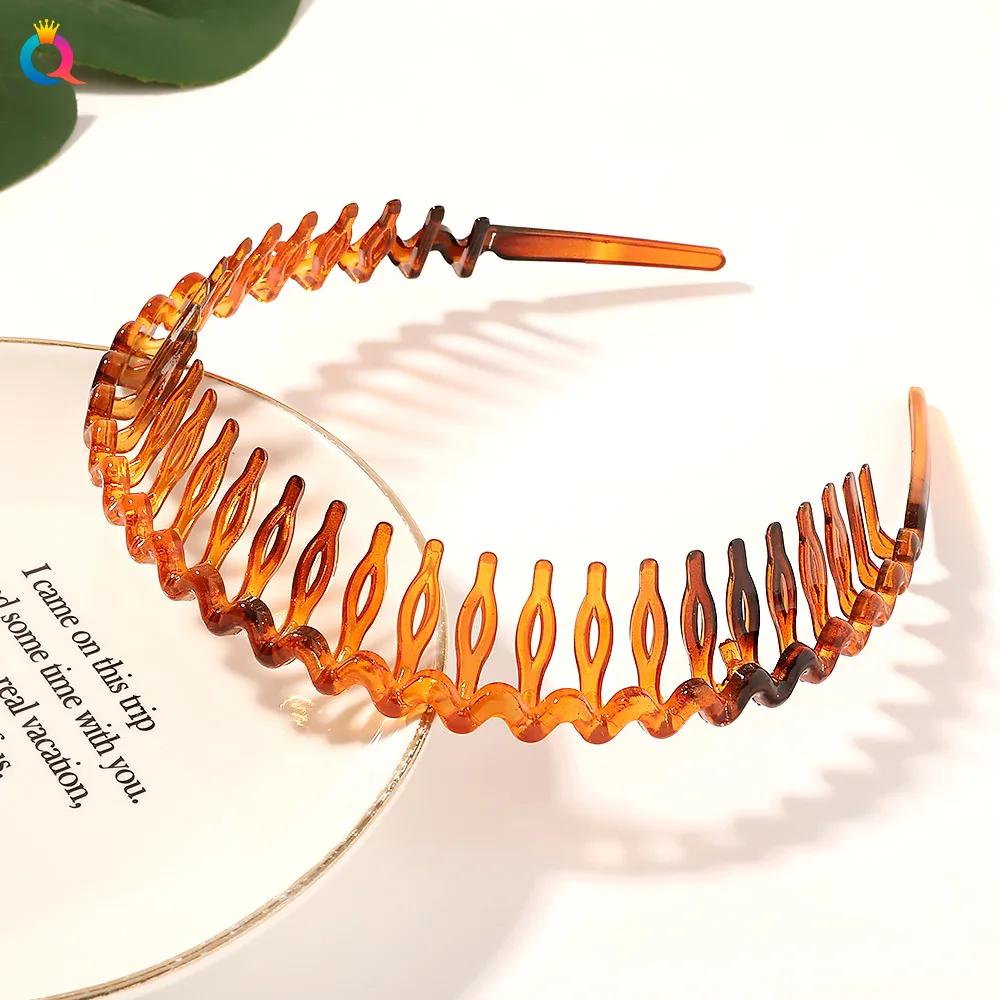 Einfaches mattes Kettengewelle gezahntes Haarband Finishing für abstehende Haare Kopfband Outdoor Haarreifen zum Gesichtwaschen Kopfbedeckung Haarschmuck