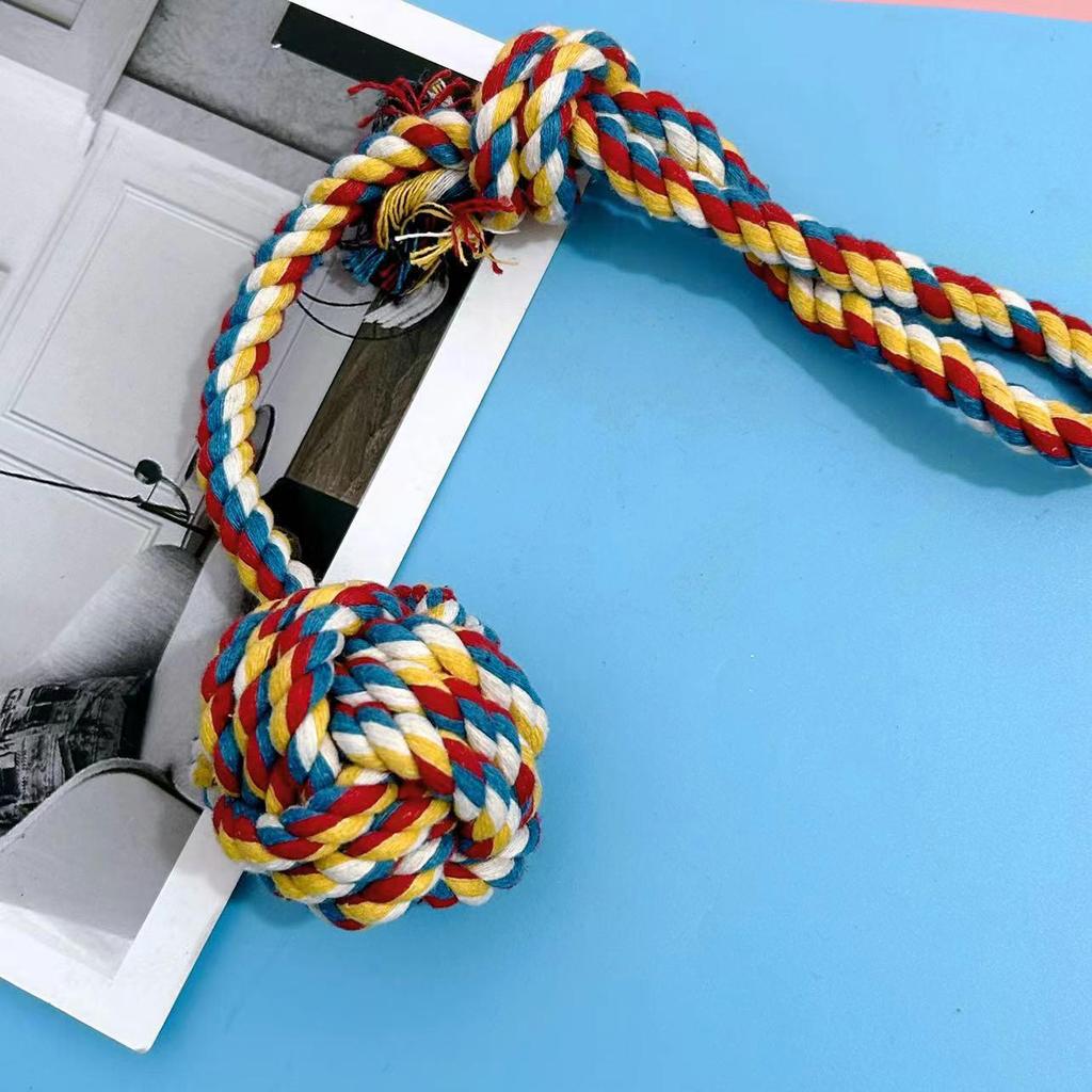 Dog Cotton Rope Toy: Pull, Hang, and Teething Ball for Training and Dental Health