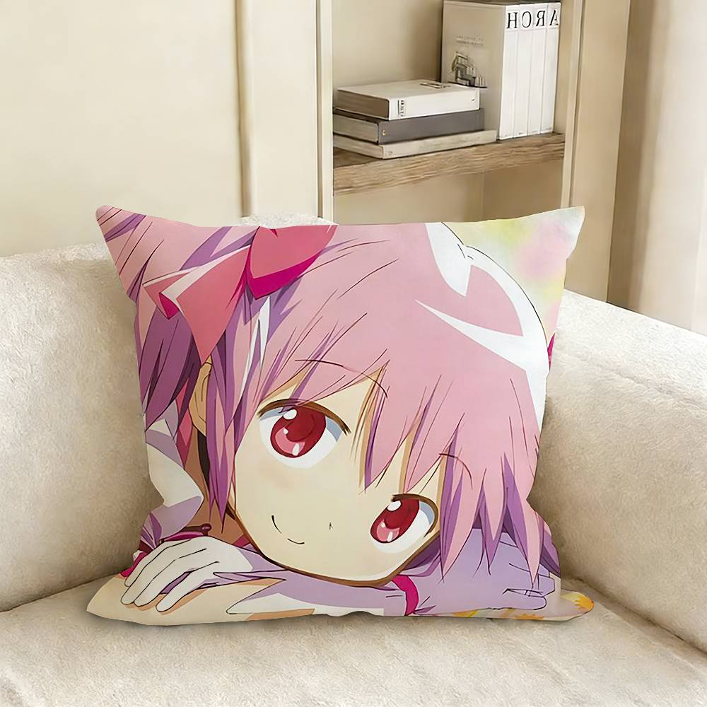 PPuella MMagi Madoka MMagica Pillow Case Living Room Sofa Cushion Cover Suitable For Home Bedroom Room Decoration