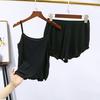 2 Teile/satz Camisole Shorts Set Rückenfreies Schlafen Gemütliche Chic Einfarbig Sling Top Shorts Nachthemd Homewear