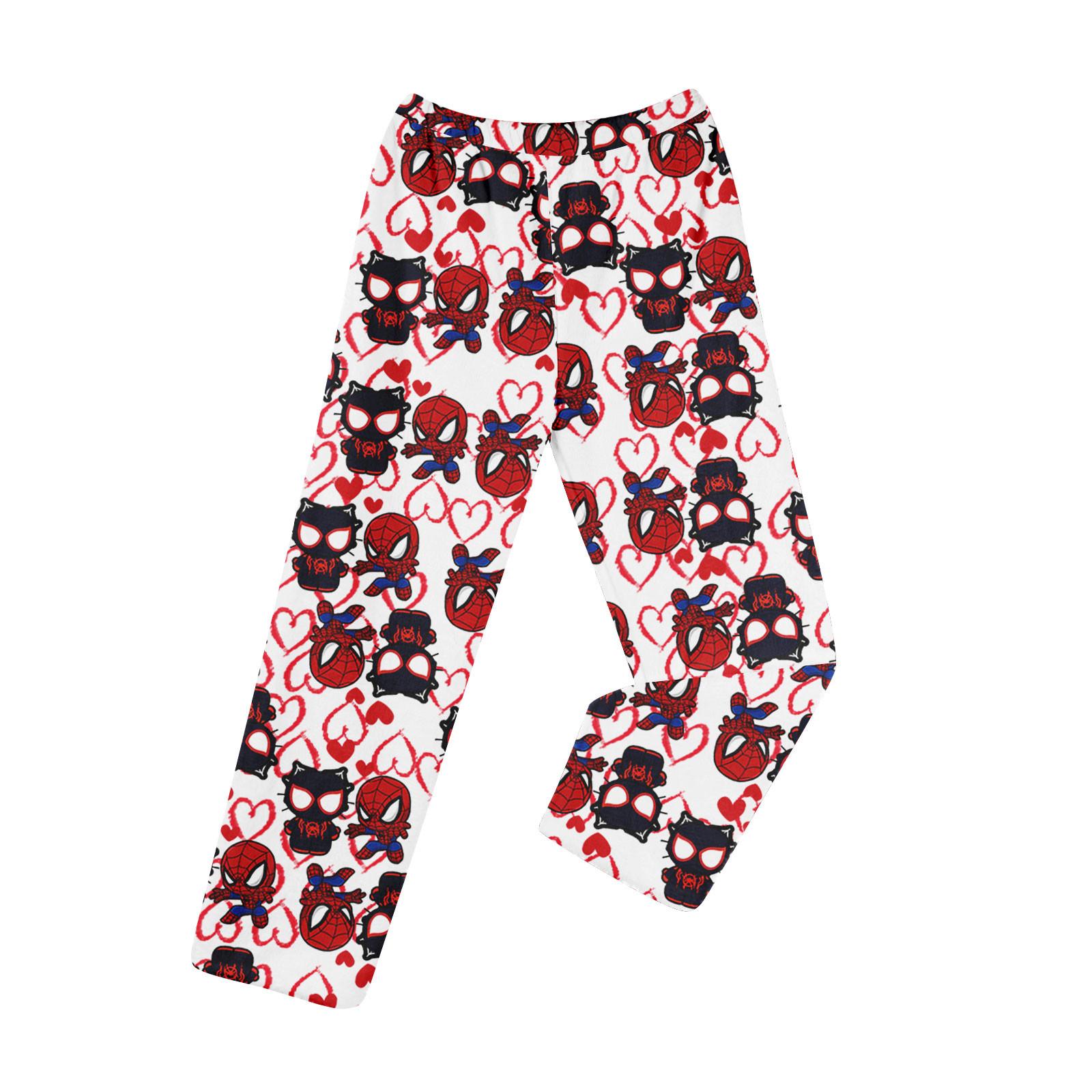 

Пижамные штаны в стиле аниме, повседневные брюки с эластичной резинкой на талии, удобные прямые свободные брюки для йоги M белый