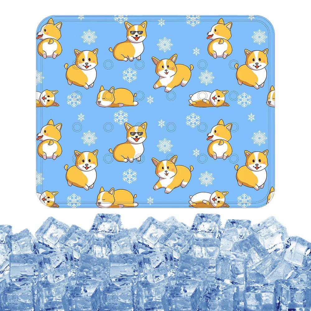 Pet Cooling Mat Comfortable Dog Sleeping Pad Self-Cooling Cute Animal Pattern Outdoor Pet Supplies Rectangular Cat Bed Cooling