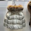 European winter new fur fox big fur collar hooded down jacket women's short loose waist thickened coat
