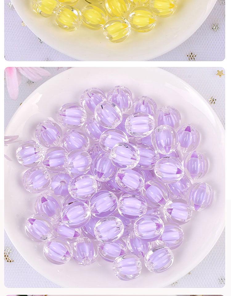 Acrylic Pumpkin Beads: 10mm Loose Beads for DIY Bracelets - New 2024 Style