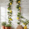 Silk Flowers Artificial Lemon Vine Green Leaves Faux Lemon Branch  Wedding Centerpiece