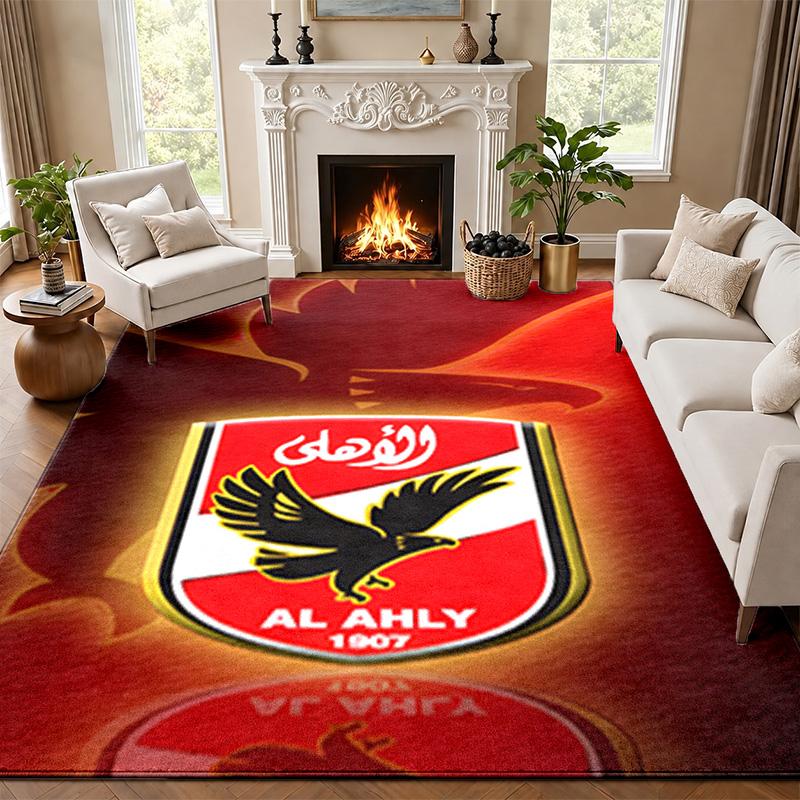 Al Ahly FC Carpet Door Mat for Living Room or Bedroom Protective Mat Under Chair Office Decoration Christmas Gift Birthday Present