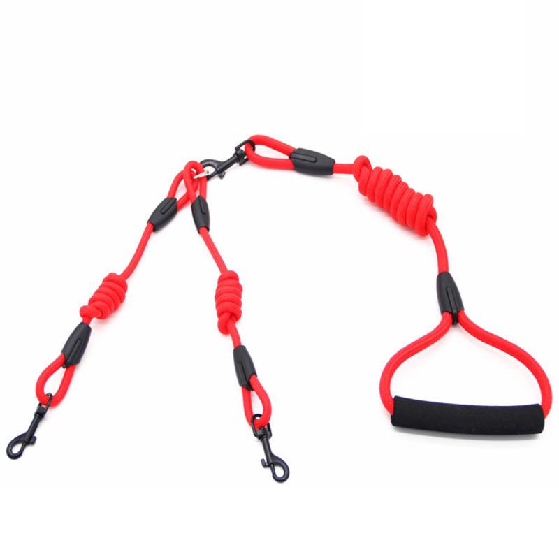 Pet Dog Walking Leash Double Twin Lead With Anti-slip Handle Pet Safety Traction Rope For Daily