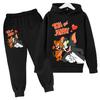 2026Autumn Casual tom jerry Cartoon Kids Boys Girls Print cool Long Sleeve Fleece Hooded Sweatshirt Long Pants Suit Festival Outdoor