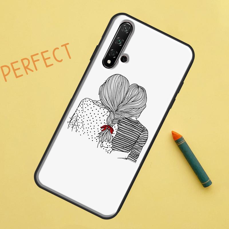 Best Friends BFF Matching For Huawei Nova 5T 9 10 SE 7i 8i 11i 12i Y60 Y61 Y70 Y72 Y73 Y90 Y91 P20 P30 P40 Lite Case