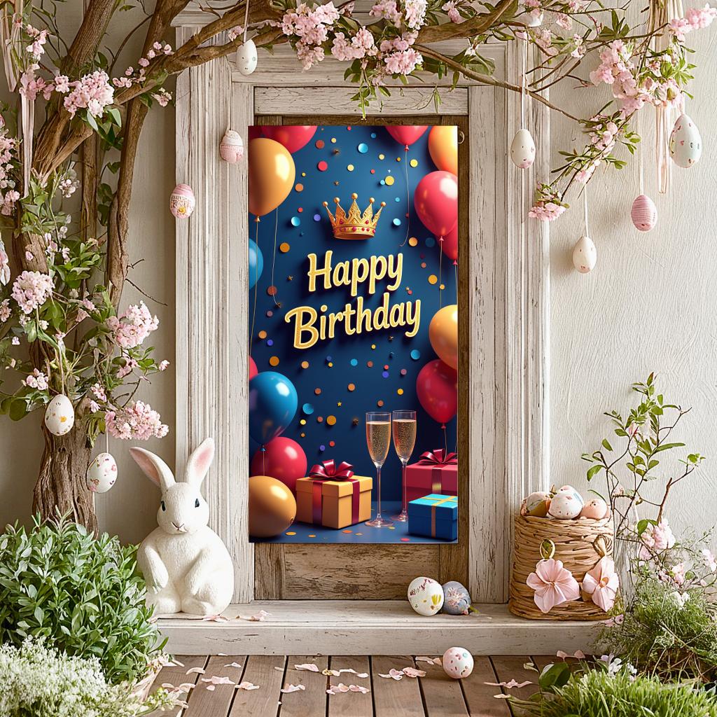 Large Size Birthday Banner Eye-catching Colorful Reusable Festive Banner Modern Celebration Decor for Family Reunions