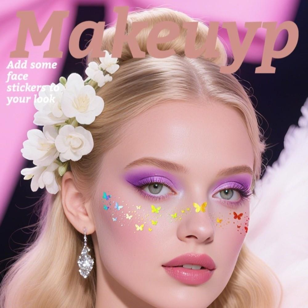 DIY Face Temporary Tattoo Fish Scale Moon Star Face Tattoo Sticker  Women