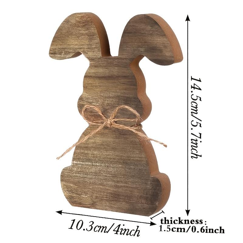 Dekorative Plakette & Statuen 1 Stück, Oster-Heimdekoration Holz 2D Hasen-Dekoration Logo Holz-Tischmittelstück