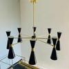 Handmade 8-arm Brass Sputnik Chandelier In the Mid-Century Stilnovo Style