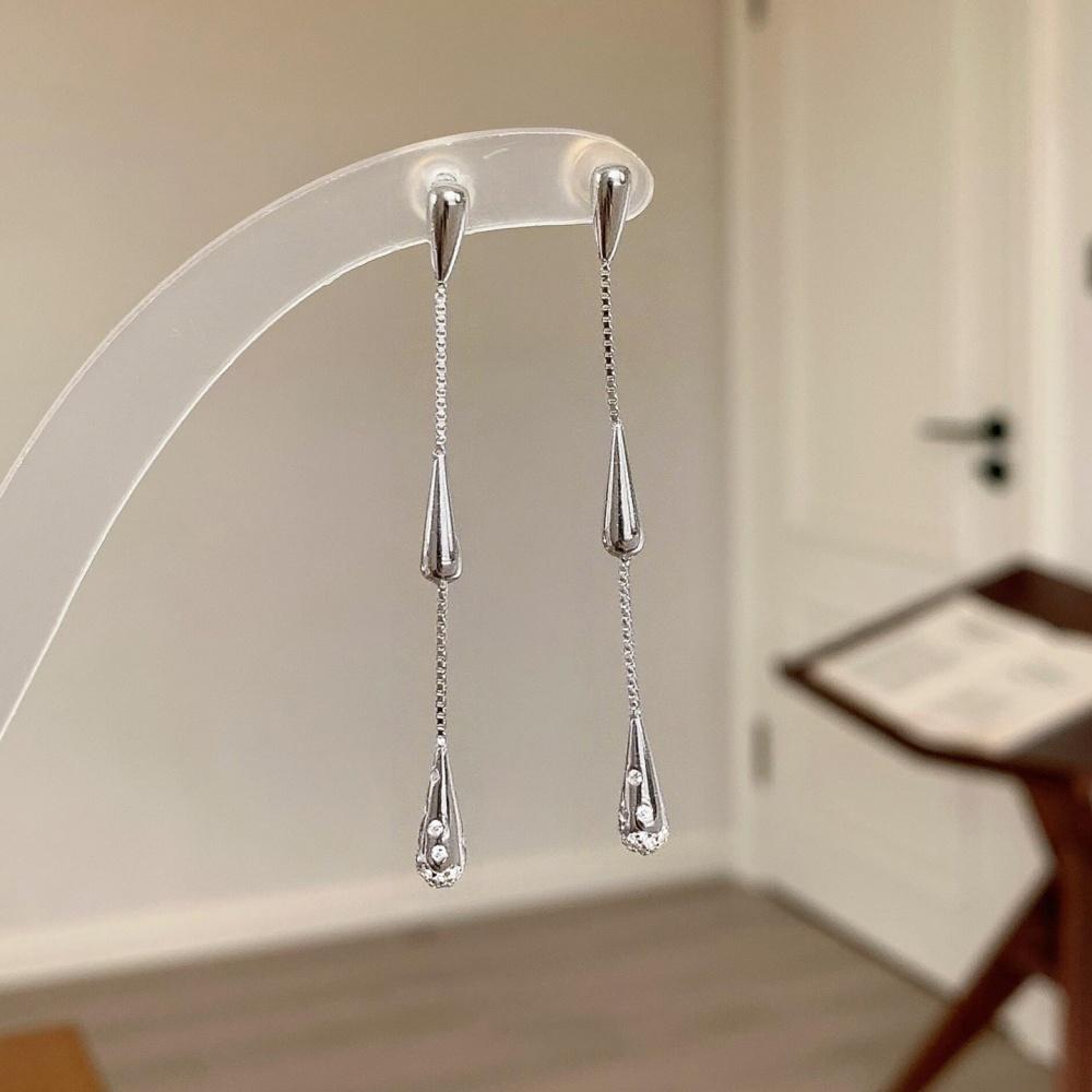 18K Edelstahl Vergoldet Wassertropfen Quaste Zirkon Ohrringe Mode Exquisit Wasserdicht Ohrringe Schmuck Geschenk für Frauen