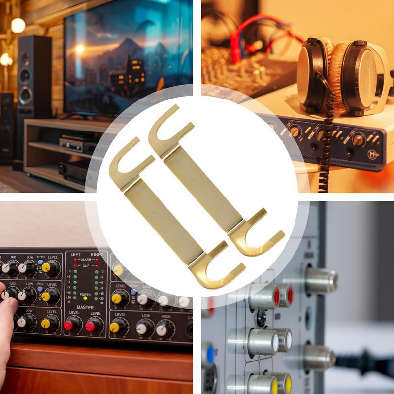 2 Pièces Connecteur de Fil d'Haut-parleur Cosses Terminales en Cuivre Cosses de Connexion Dorées pour Câblage d'Haut-parleur Connecteur de Câblage d'Haut-parleur Accessoires pour Haut-parleurs