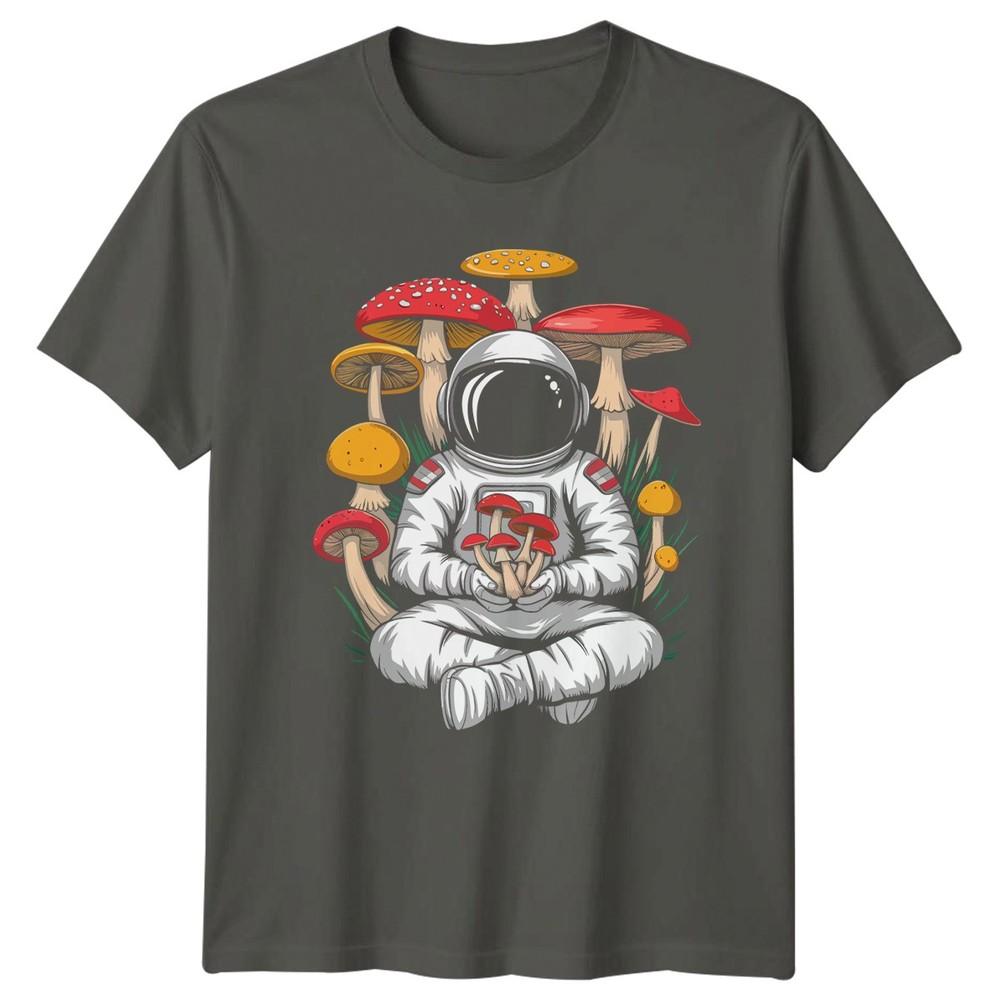 Astronaut Meditation Mushroom Space TShirt Fungi Zen Birthday Gift S