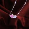 Vintage Pink Heart Cut CZ Wedding Pendant Water Drop Zircon Necklace Pendant for Women 925 Sterling Silver With Rhodium Plated