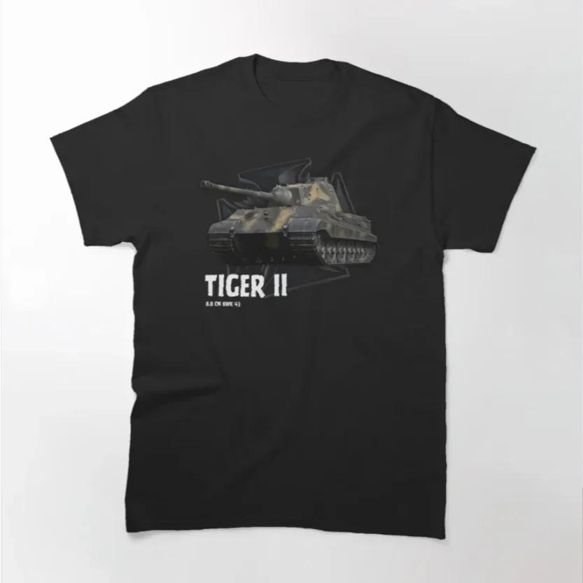 WWII German King Tiger Wehrmacht Panzer Tiger II Tank TShirt 100 Cotton ONeck Summer Short Sleeve Casual Mens Tshirt S