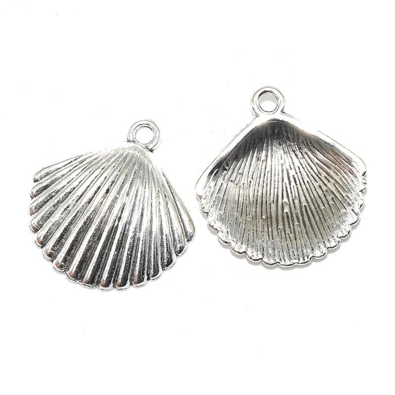 Set de 18 bijuterii din aliaj cu design de viață marină, realizate manual: Pandantive din scoici și scoici pentru brățări, coliere și cercei