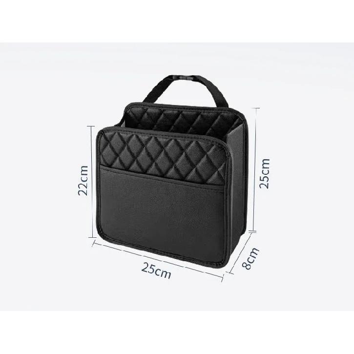 Car multifunctional storage box folding leather storage bag for car seat back storage bag storage bag чёрный