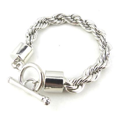 [N0288] - Silver 'Rope' Designer Bracelet