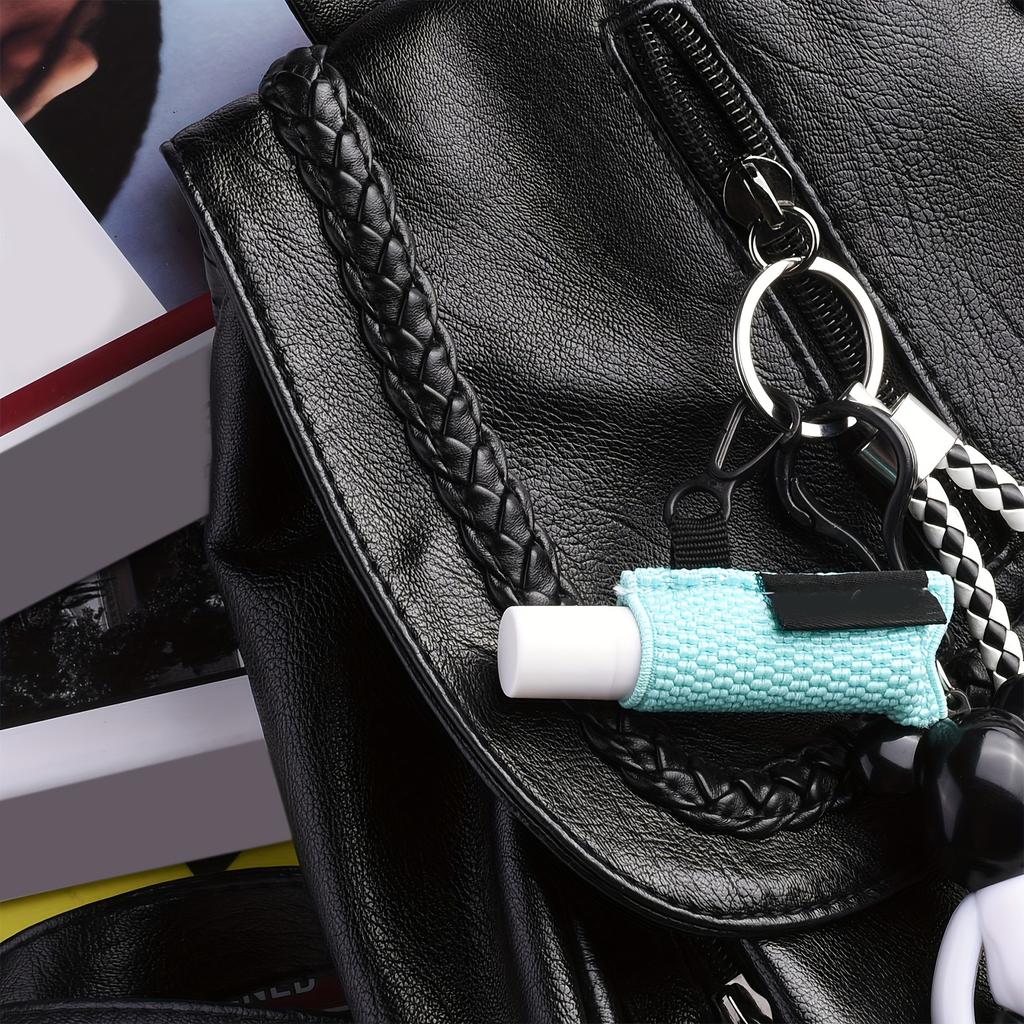 Elastischer Lippenstifthalter Schlüsselanhänger Clip-On Lippenpflegestift Organizer Lippenbalsam Etui Schlüsselanhänger Reise Geschenk für Frauen Mädchen