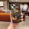 Stylish Golden Dragon Kylin Printed 2 in 1 TPU+PC Phone Case for iPhone 16 15 14 Plus 13 12 11 Pro Max Mini XS Shockproof Cover