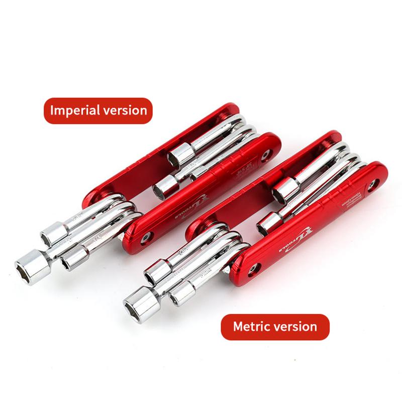 Hex Nut Driver Set 6 In 1 Folding Nut Driver Set Imperial/Metric Motor Folding Socket Wrench Steel Shank Portable Premium Handle