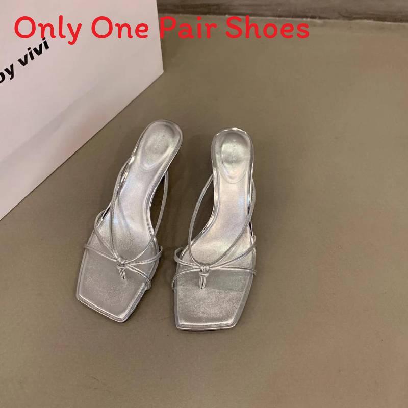 Summer High Heel Slide Sandals With Pu Upper For Elegant Womens Fashion