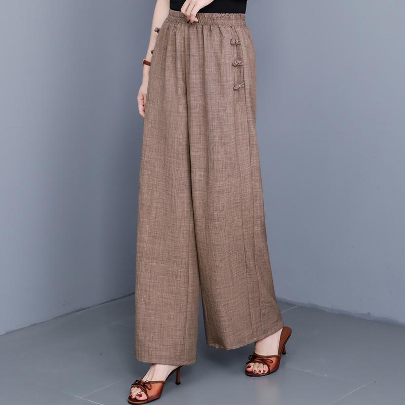 Casual Black Wide Leg Pants for Women Summer Clothes Plus Size High Waist Woman Trousers