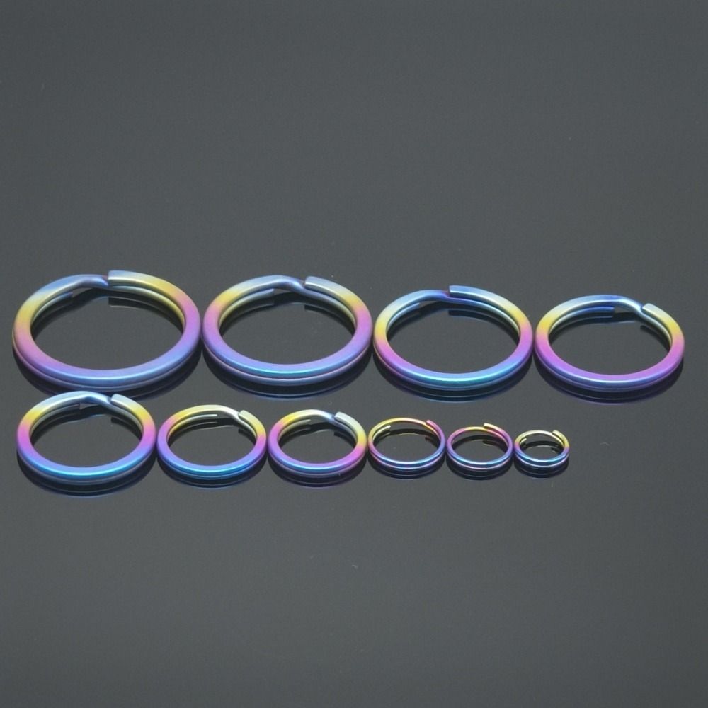 2pcs Multisizes Titanium Alloy EDC Key Chain Portable Key Holder  Camping Travel Hanging Tool