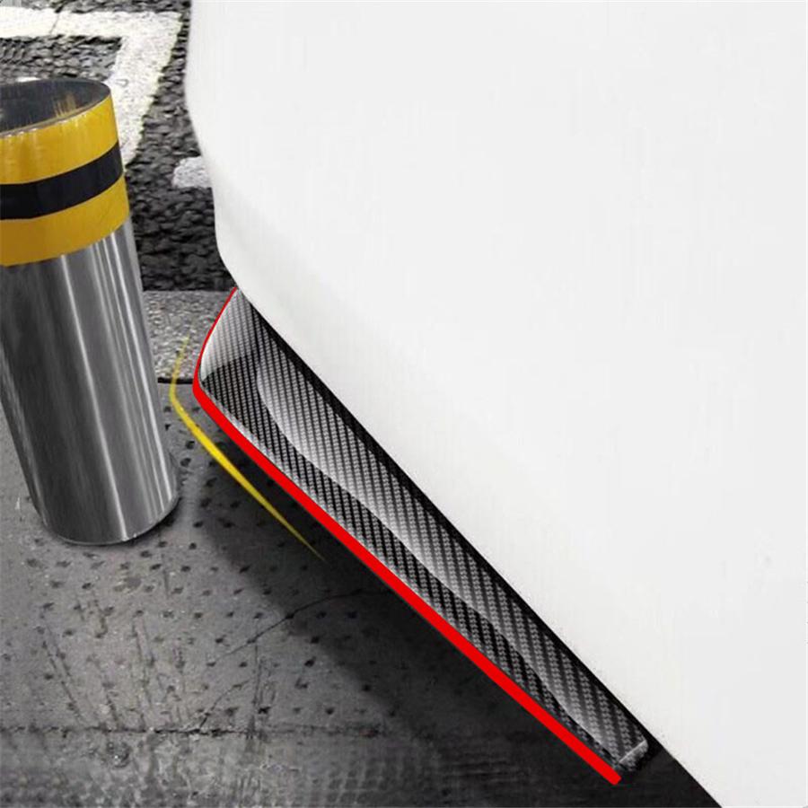 Car Rear Bumper Spoiler Diffuser  Protector Carbon Fiber Look + Red Universal