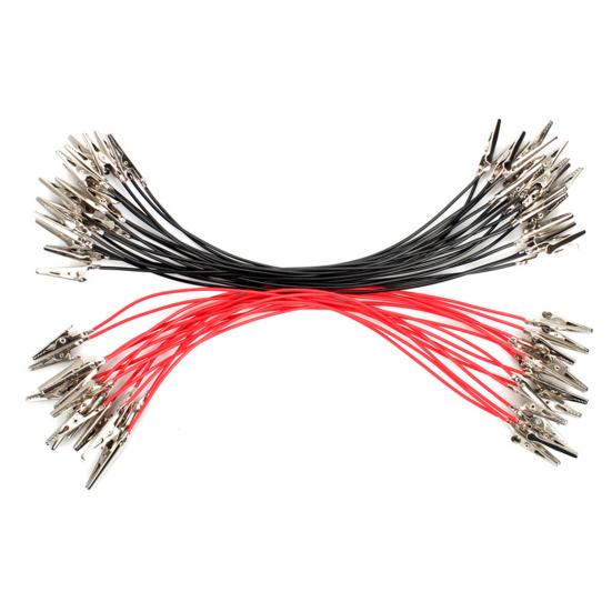 2Pcs Test Wire Interesting Widely Used Copper Bothway Alligators Clip Conductor for Student