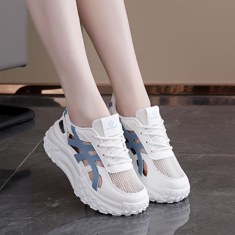 Summer new retro breathable dad sneakers women's mesh hollow platform sandals XMSH