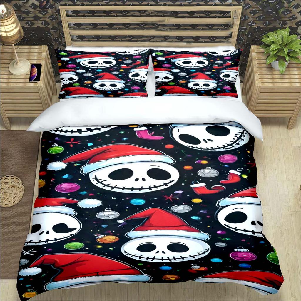 Horror Film The Nightmare Before Christmas Print Bedding Sets Bed Supplies Set Duvet Cover Bed Comforter Set Bedding Set Gift