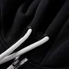 Men Autumn Coat Contrast Colors Hooded Hat Long Sleeves Pockets Warm Plush Drawstring Cardigan Spring Hoodie Coat for Daily Wear