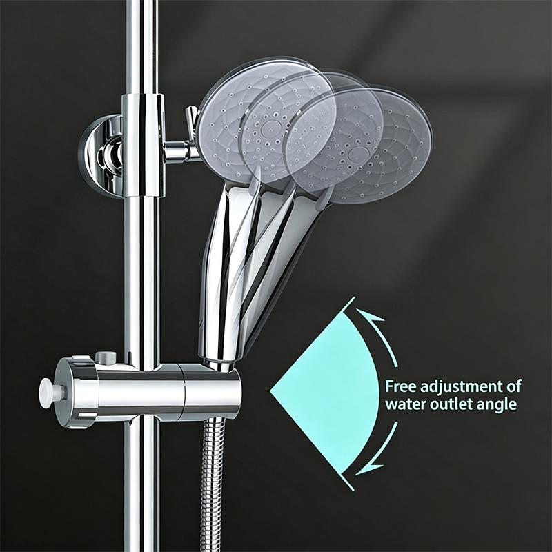 360° Rotation ABS Adjustable Shower Bracket Lifting Shower Head Holder Hook Universal Fit 18-25mm Shower Slide Bar